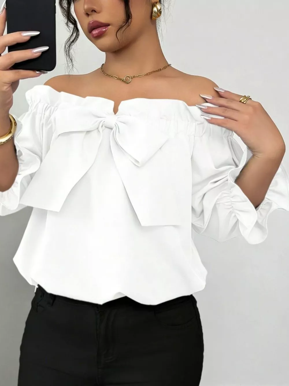 Bow Flounce Sleeve Blouse, image 12