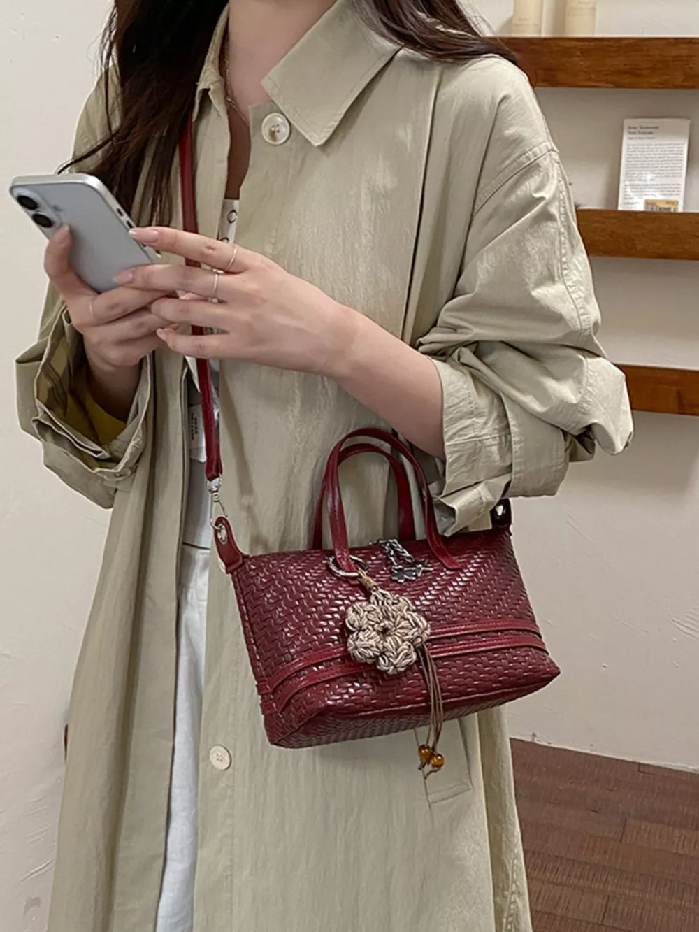 Woven Texture Crossbody Bag, image 11