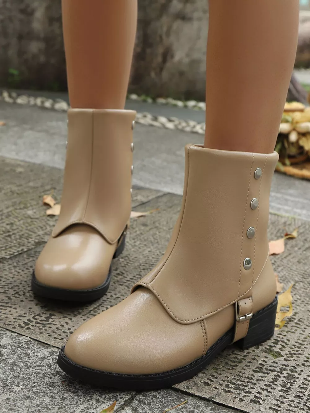 Buckle Block Heels Boots, image 7