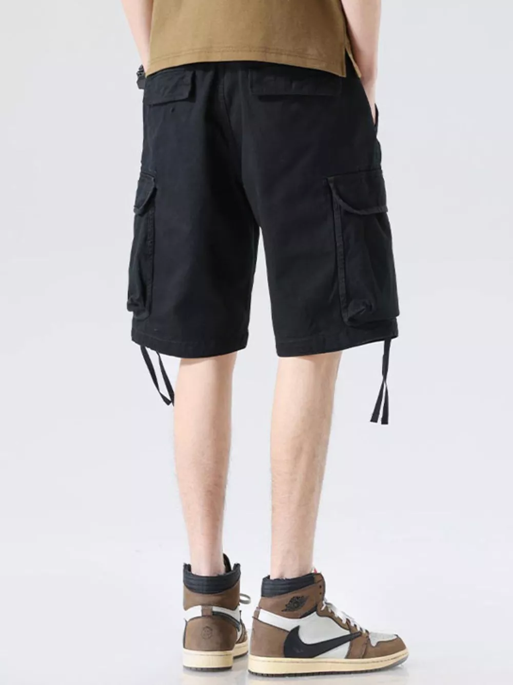 Men's Drawstring Wide Leg Cargo Shorts, image 4
