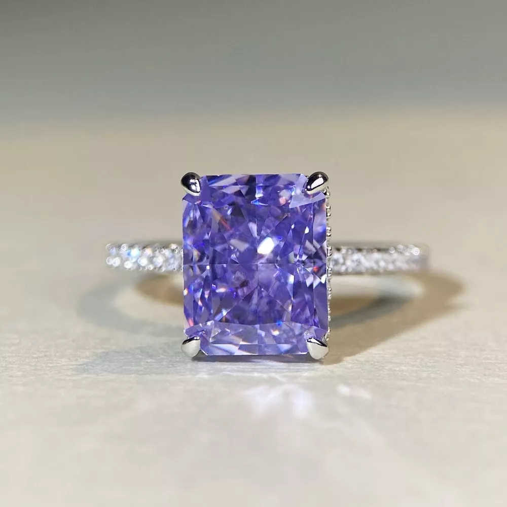 925 Sterling Silver Zircon Geometric Ring, image 4