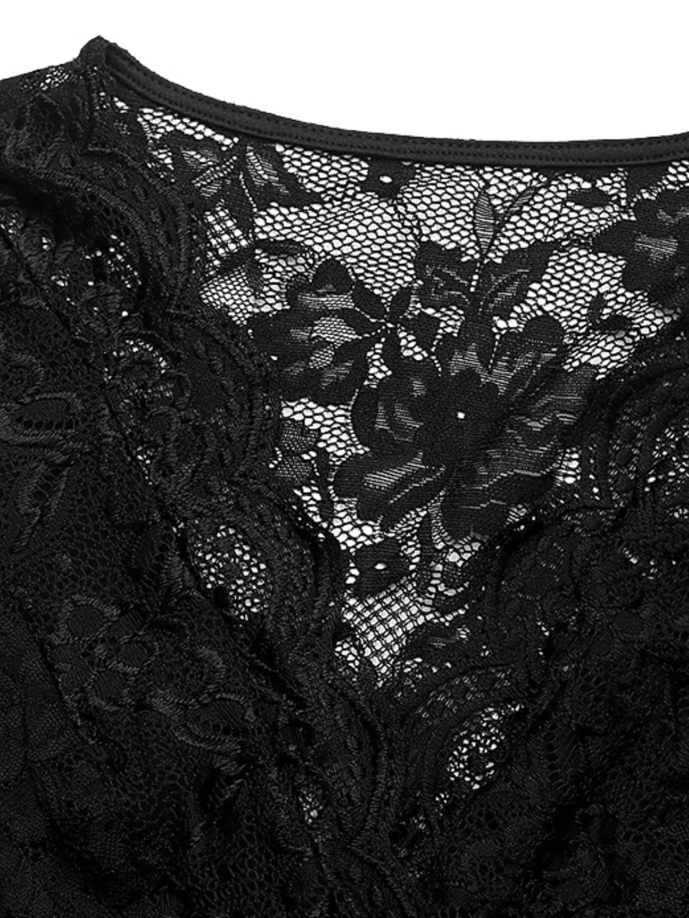 Lace V-Neck Cap Sleeve Bodysuit, image 3