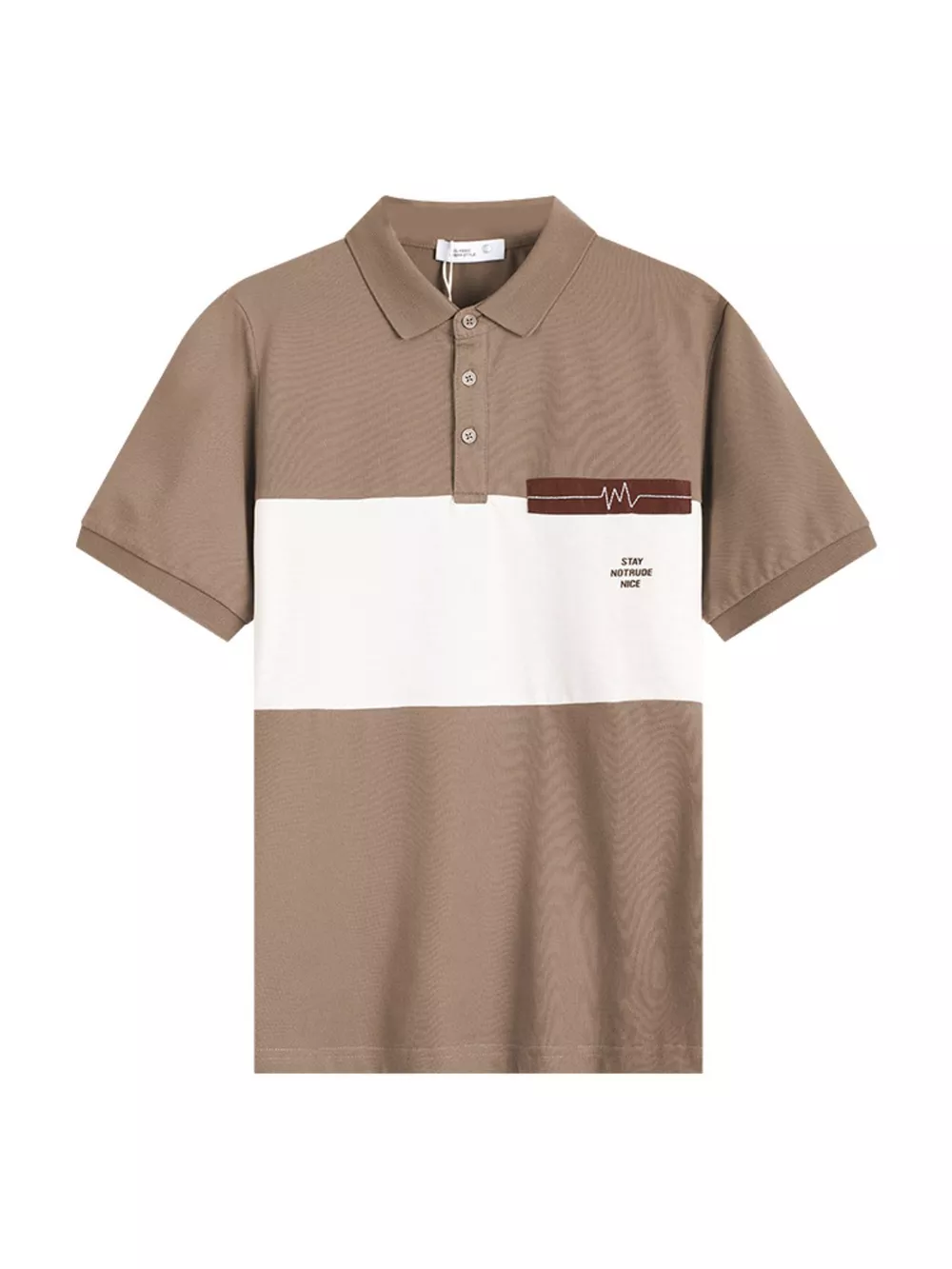 Men's Plus Size Color Block Casual Polo, image 4
