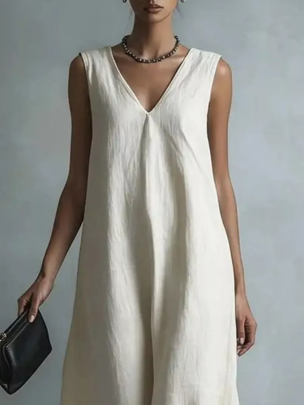 Full Size V-Neck Sleeveless Maxi Dress Plus Size, image 2