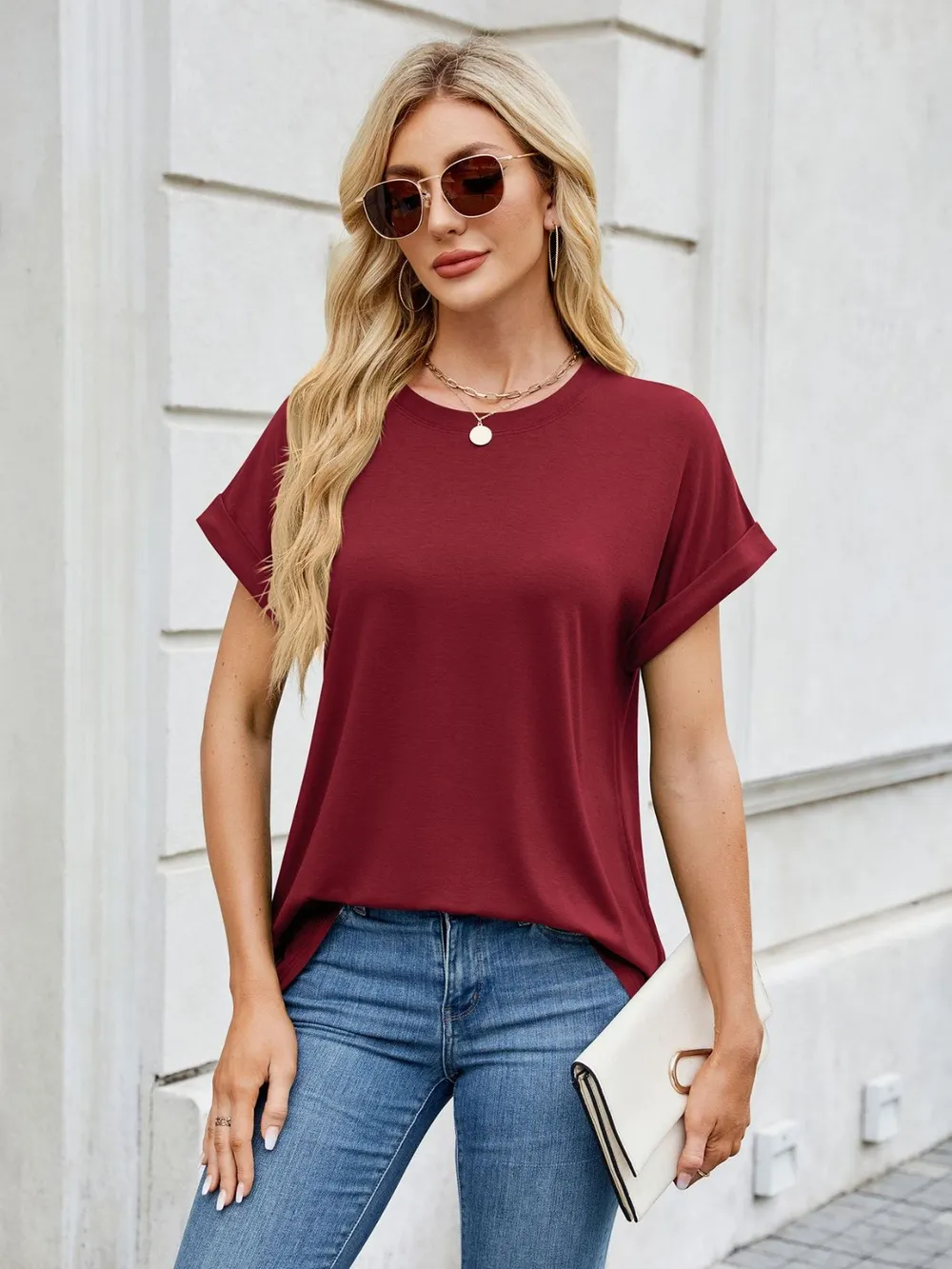 Round Neck Short Sleeve T-Shirt, image 11