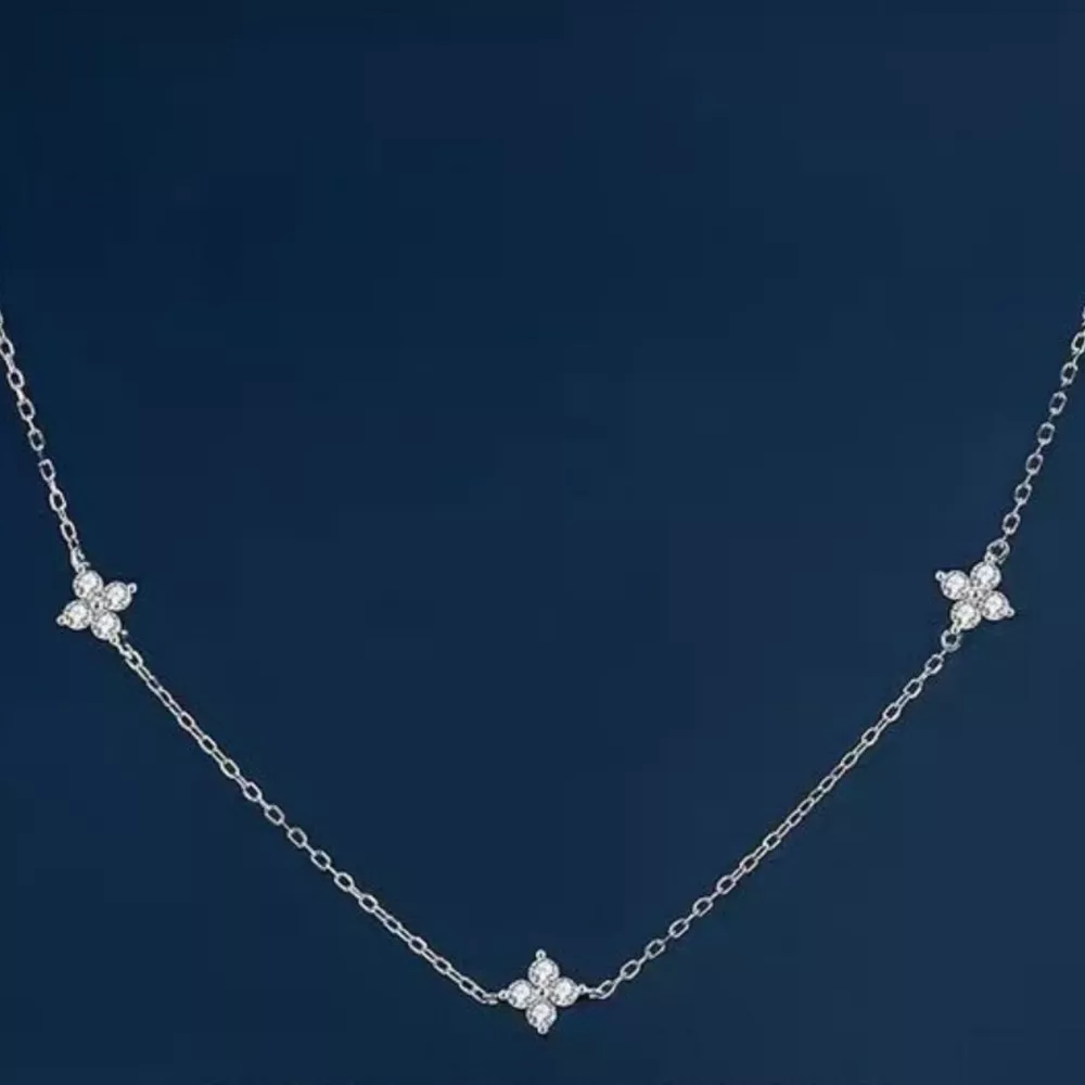 925 Sterling Silver Clover Charm Necklace, image 6
