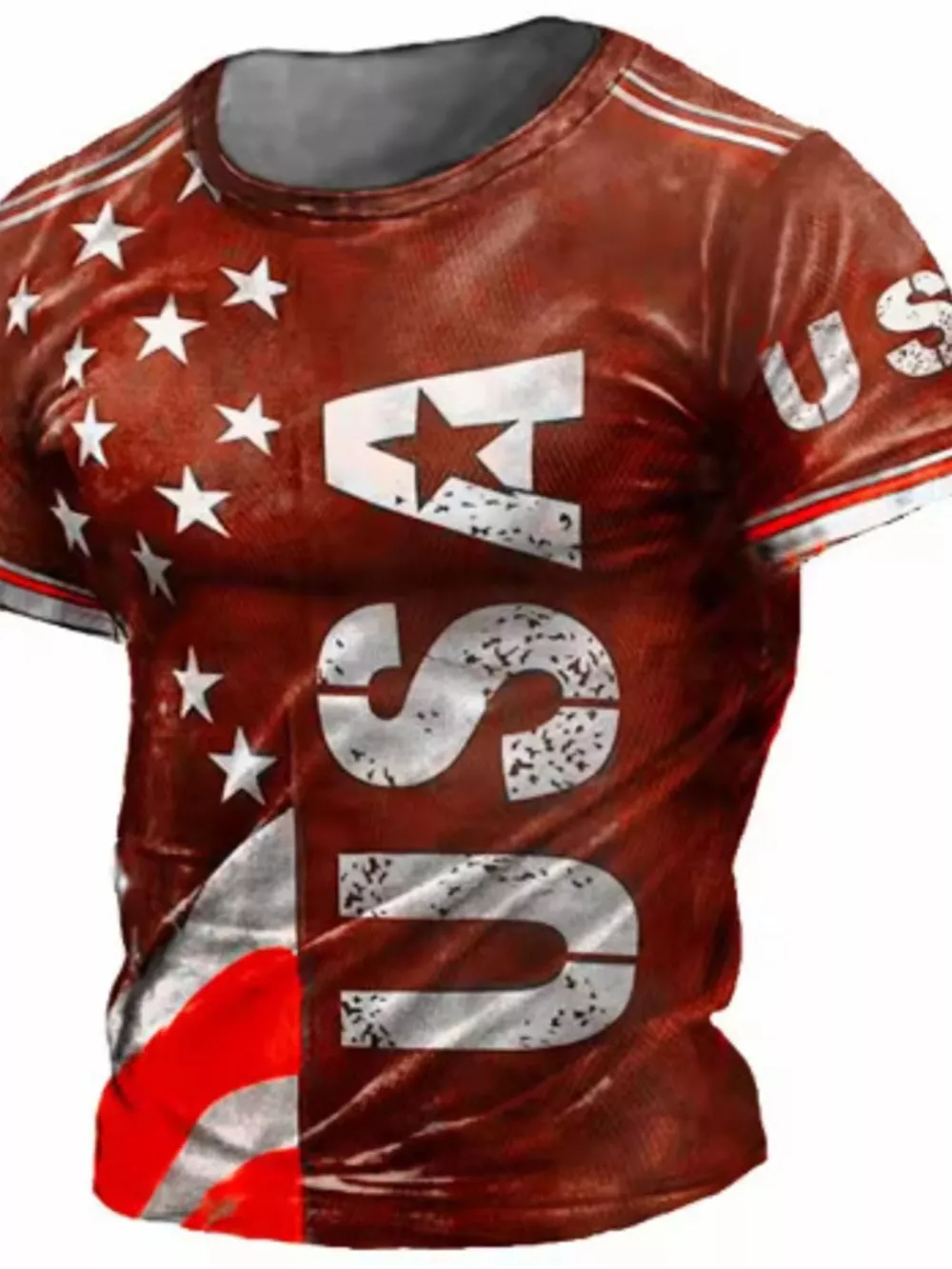 Men's Full Size USA Flag Print T-Shirt Plus Size, image 5