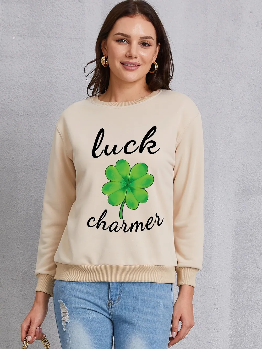 LUCK CHARMER Round Neck Sweatshirt, image 7