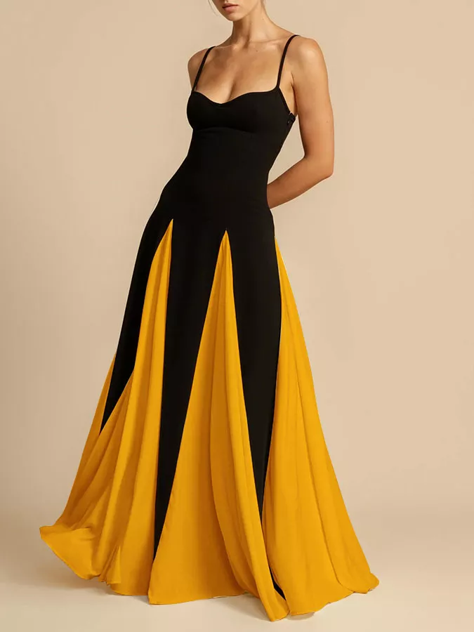 Two-Tone Flowing Maxi Dress, image 10
