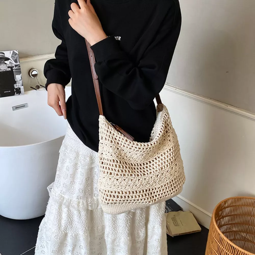 Crochet Knit Shoulder Bag, image 3