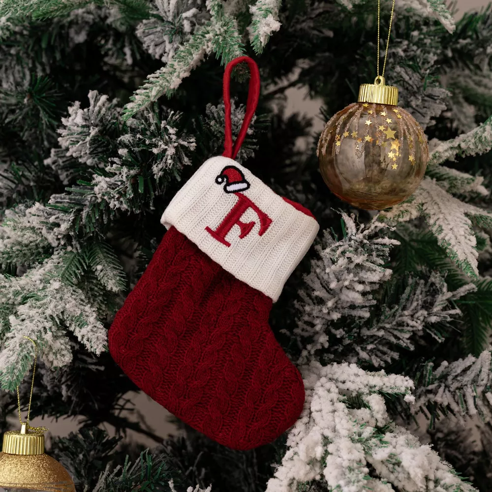 Cable-Knit Contrast Christmas Stockings, image 13