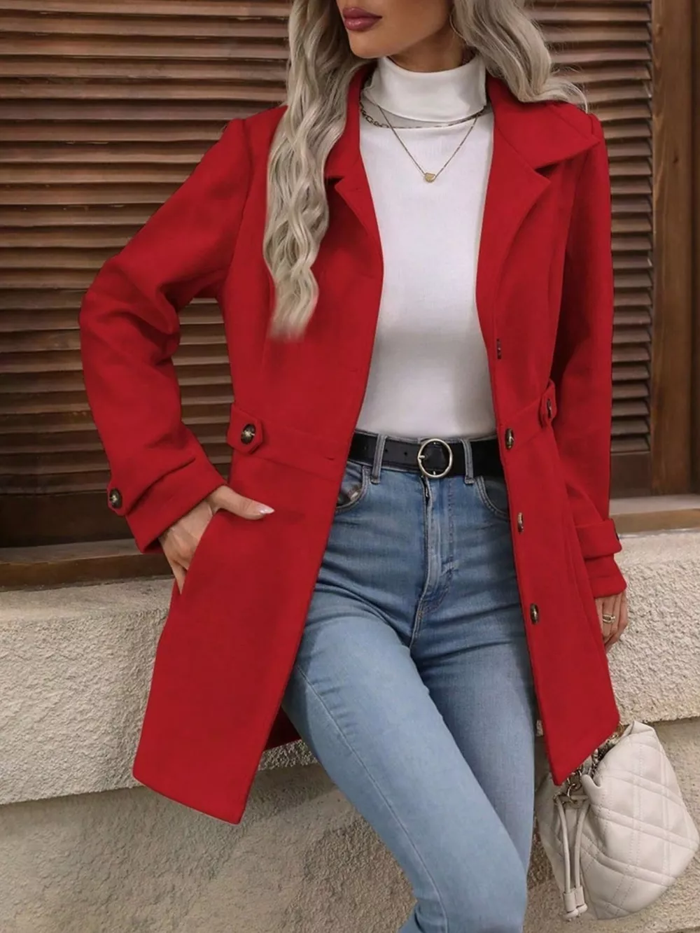 Button Up Long Sleeve Coat, image 8