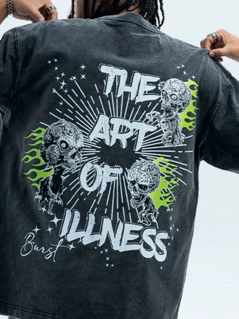 Men's Skull Graphic Round Neck Tee, image 4