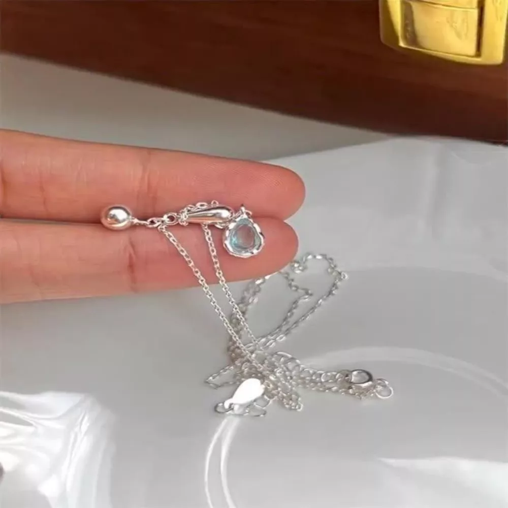 925 Sterling Silver Y-Shaped Drop Necklace, image 2
