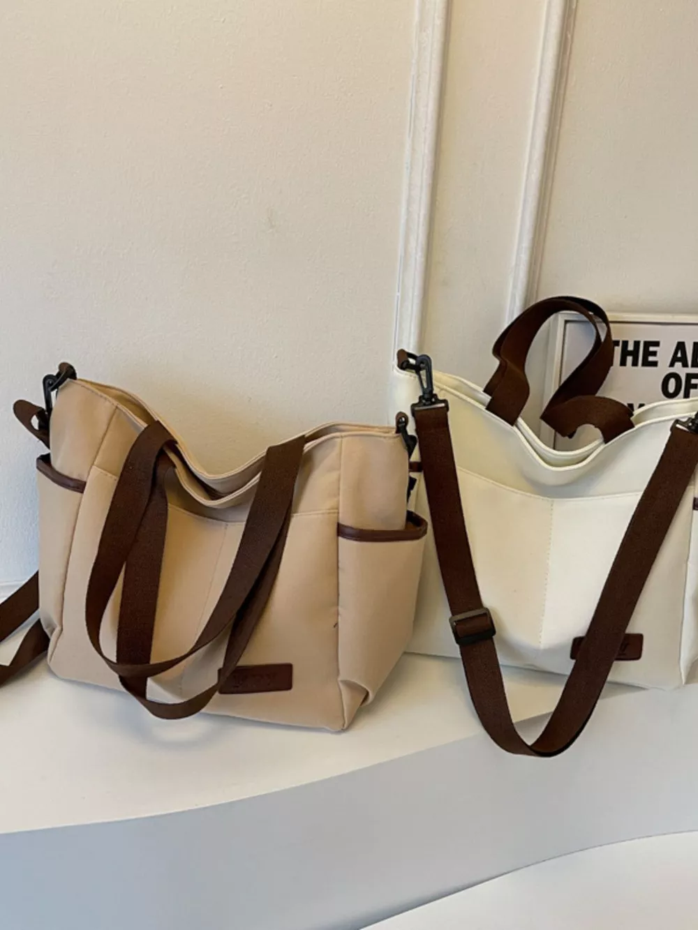 Canvas Shoulder Bag with Adjustable Strap, image 9