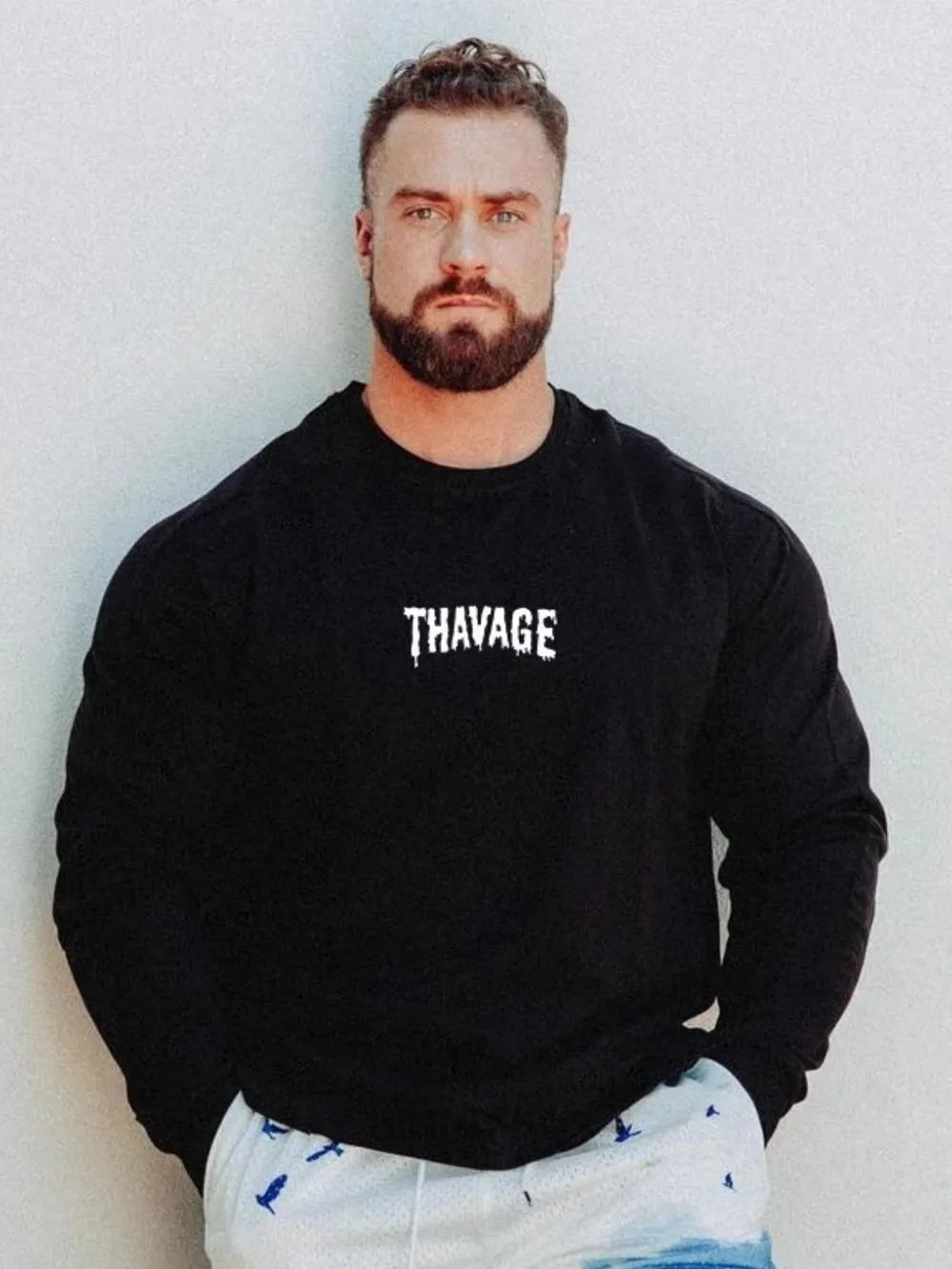 Men's Plus Size Letter Round Neck Long Sleeve T-Shirt