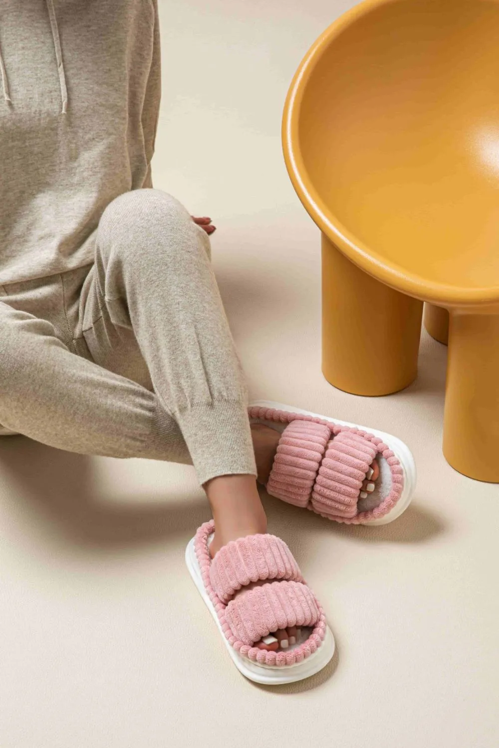 Open Toe Fluff Platform Slippers, image 5