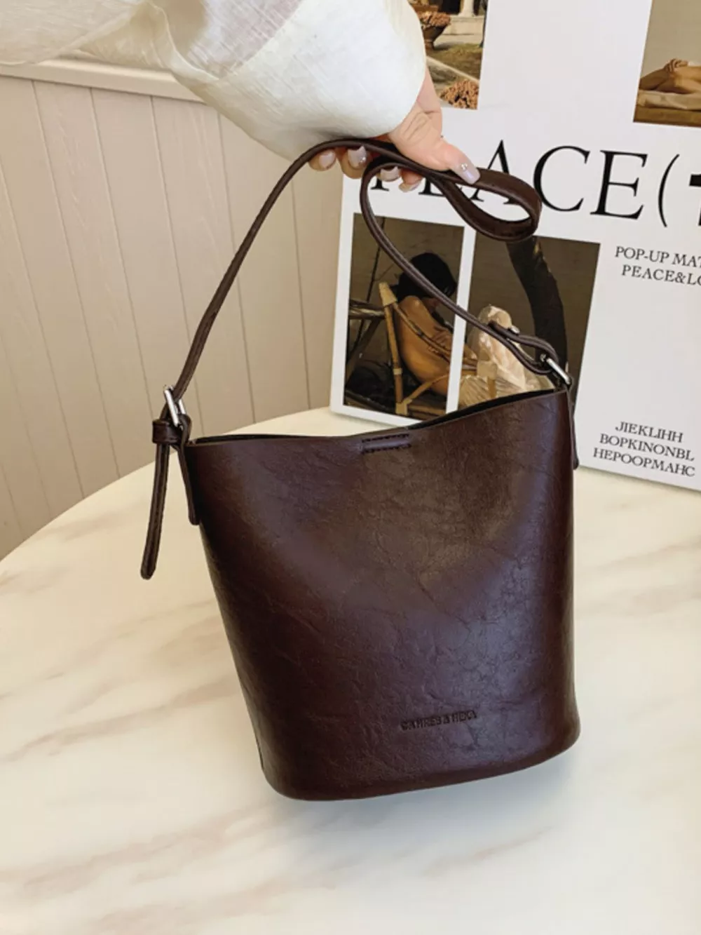 Vintage Style Bucket Crossbody Bag, image 6
