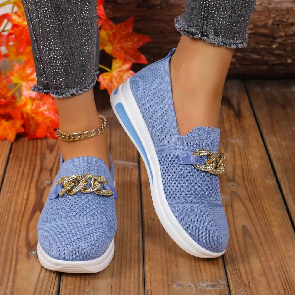 Chain Detail Round Toe Slip-Ons, image 13