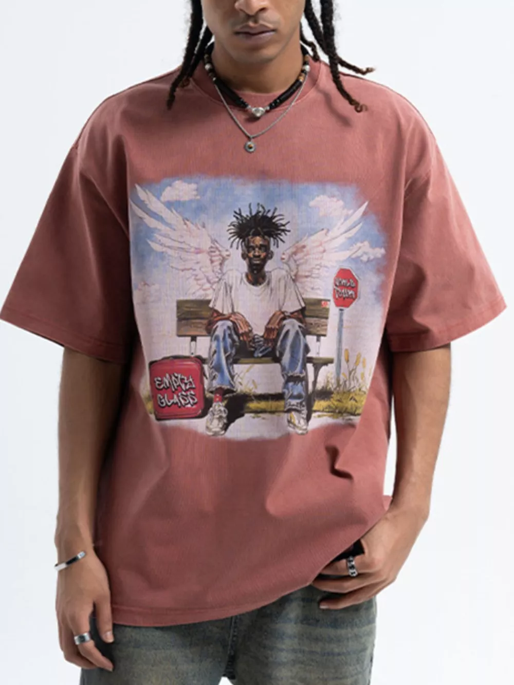 Men's Graphic Oversized Washed T-Shirt, image 2