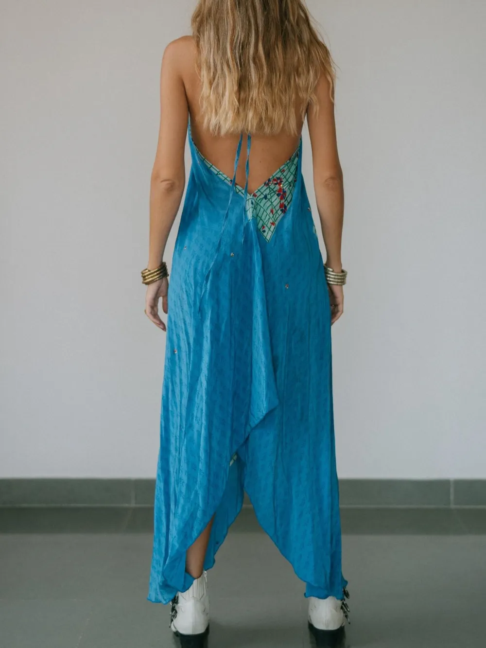 Backless Printed Halter Neck Maxi Dress, image 4