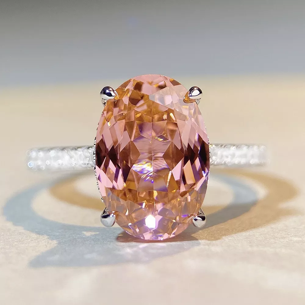 925 Sterling Silver Zircon Oval Ring, image 9