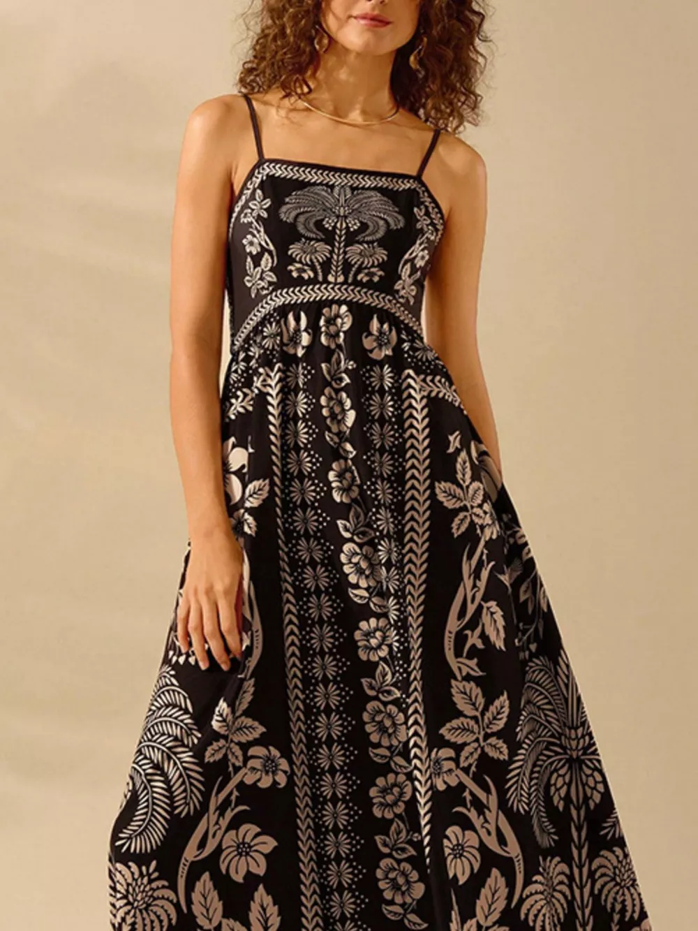 Floral Print Spaghetti Strap Maxi Dress, image 4
