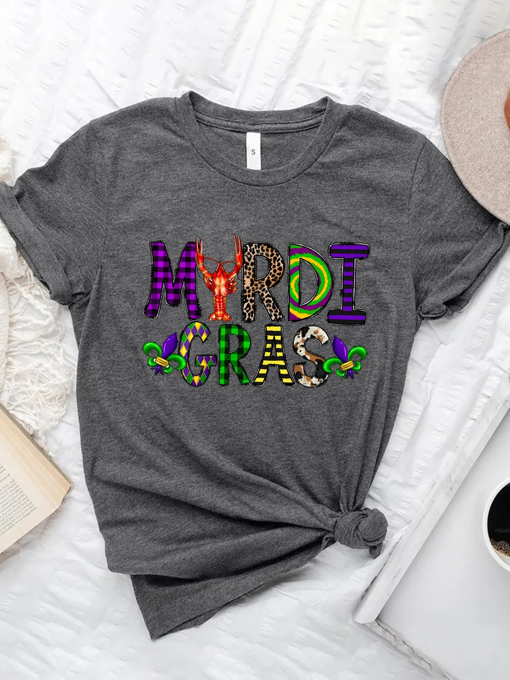 MARDI GRAS Round Neck Short Sleeve T-Shirt, image 4