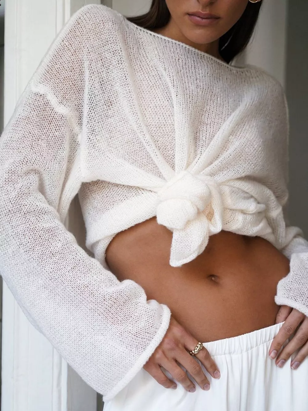 Boat Neck Dropped Shoulder Sweater, image 13