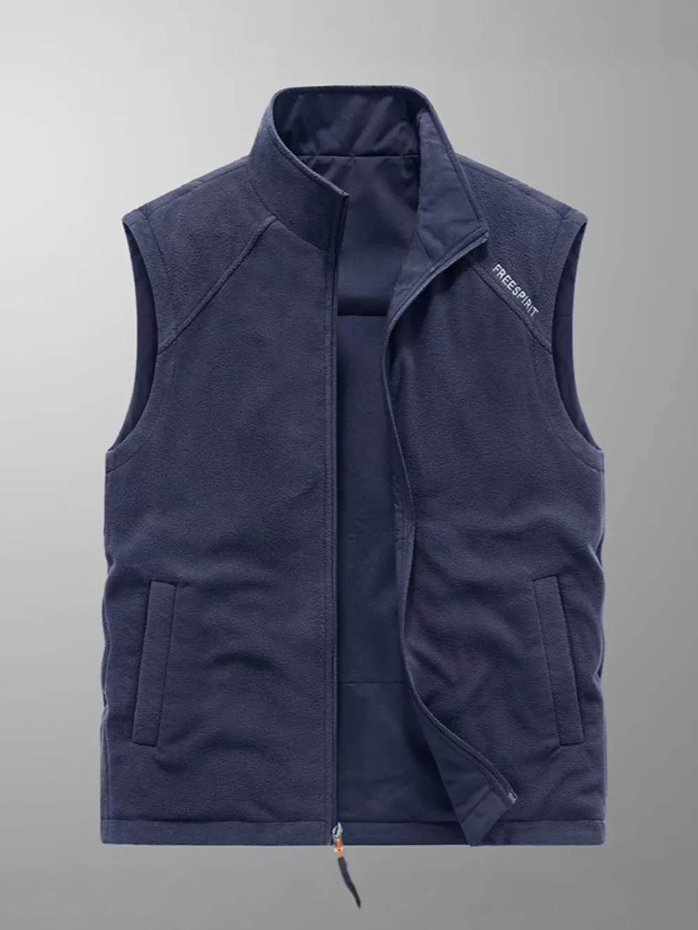 Men's Plus Size Zip Up Fleece Vest, image 3