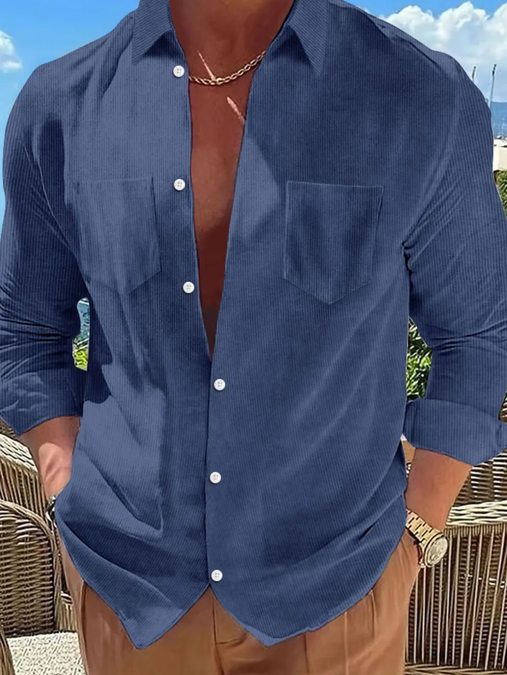 Men's Full Size Button Down Long Sleeve Casual Shirt Plus Size, image 3