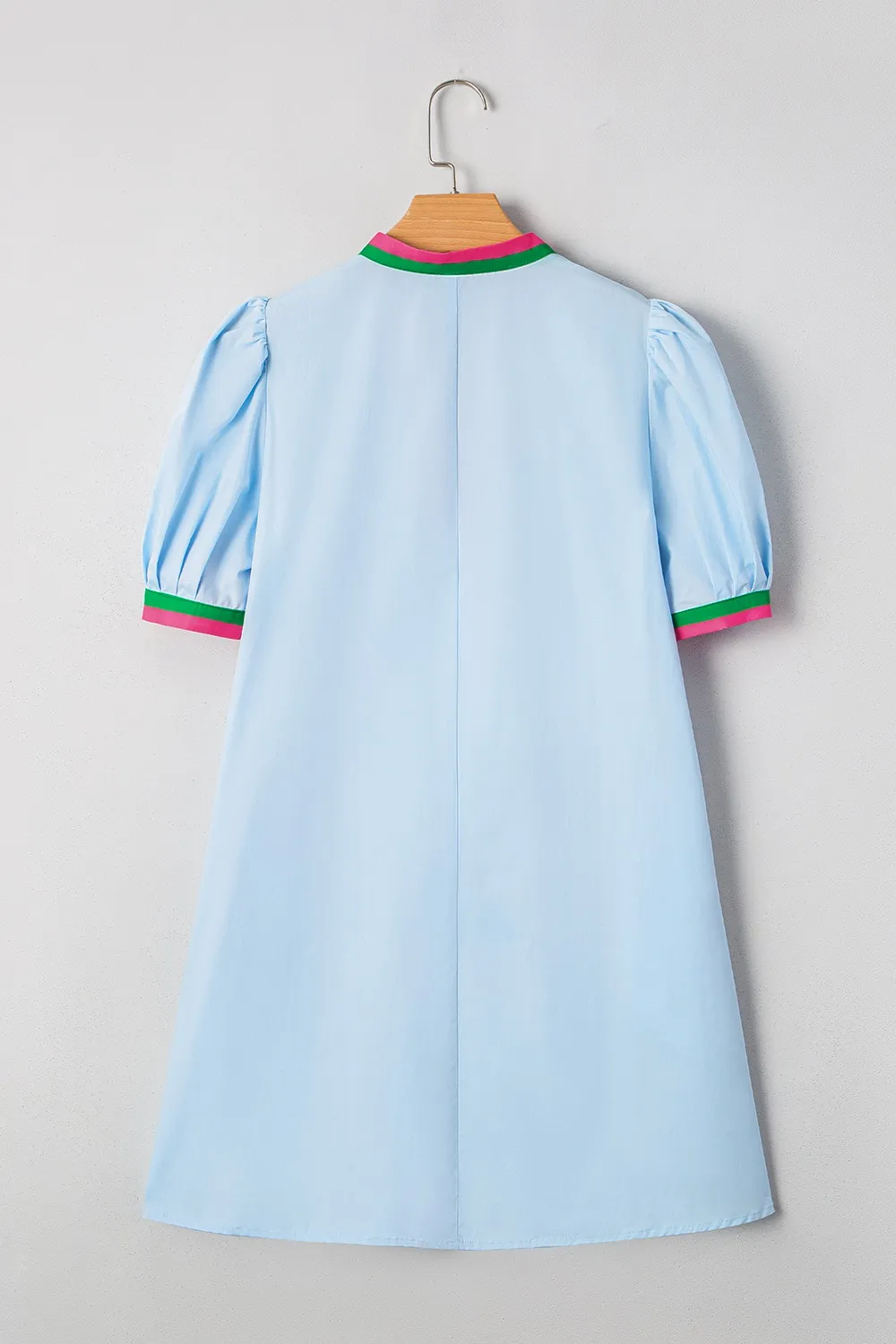Notched Puff Sleeve Swing Dress, image 3