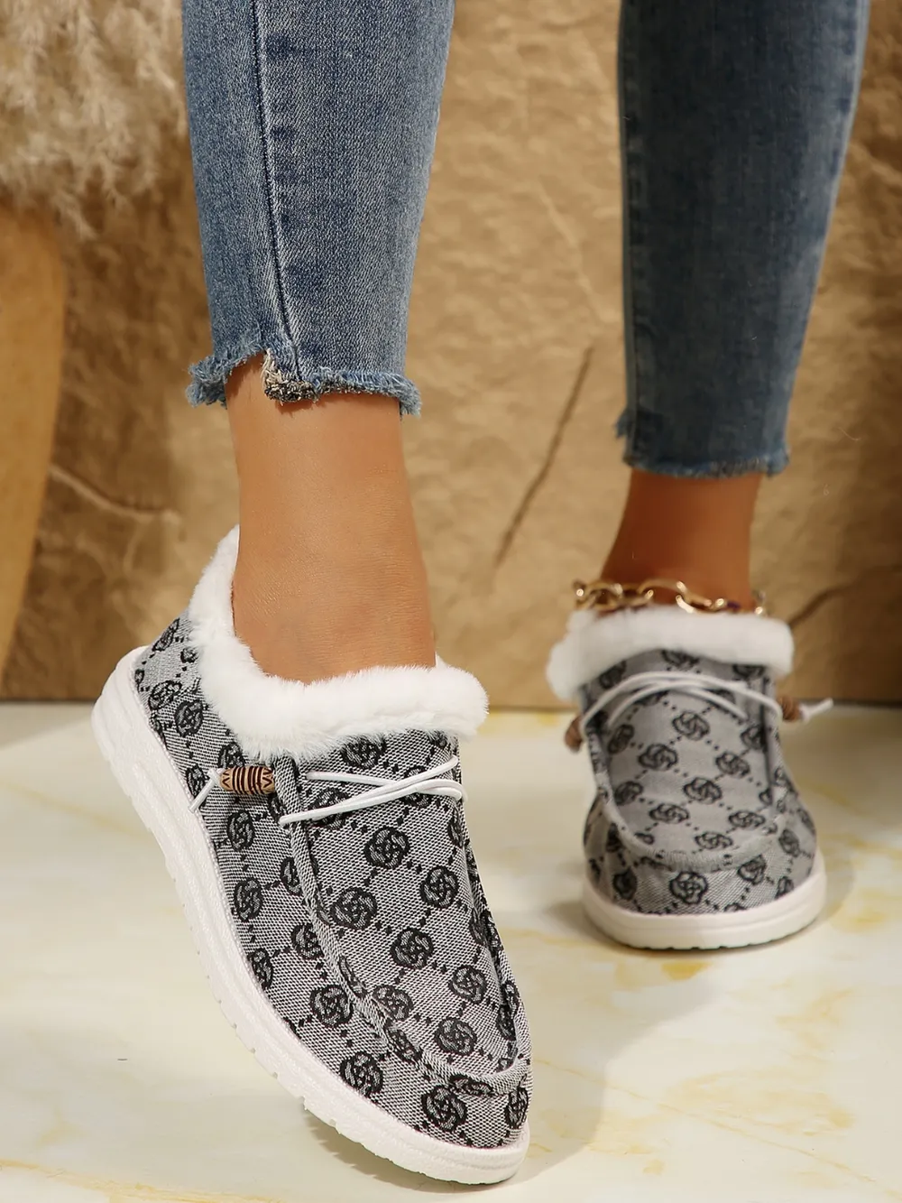 Printed Round Toe Flat Slip-Ons, image 17
