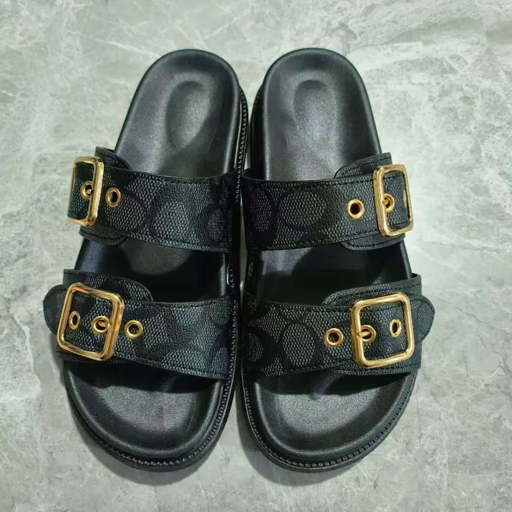 Open Toe Double Buckle Sandals, image 3