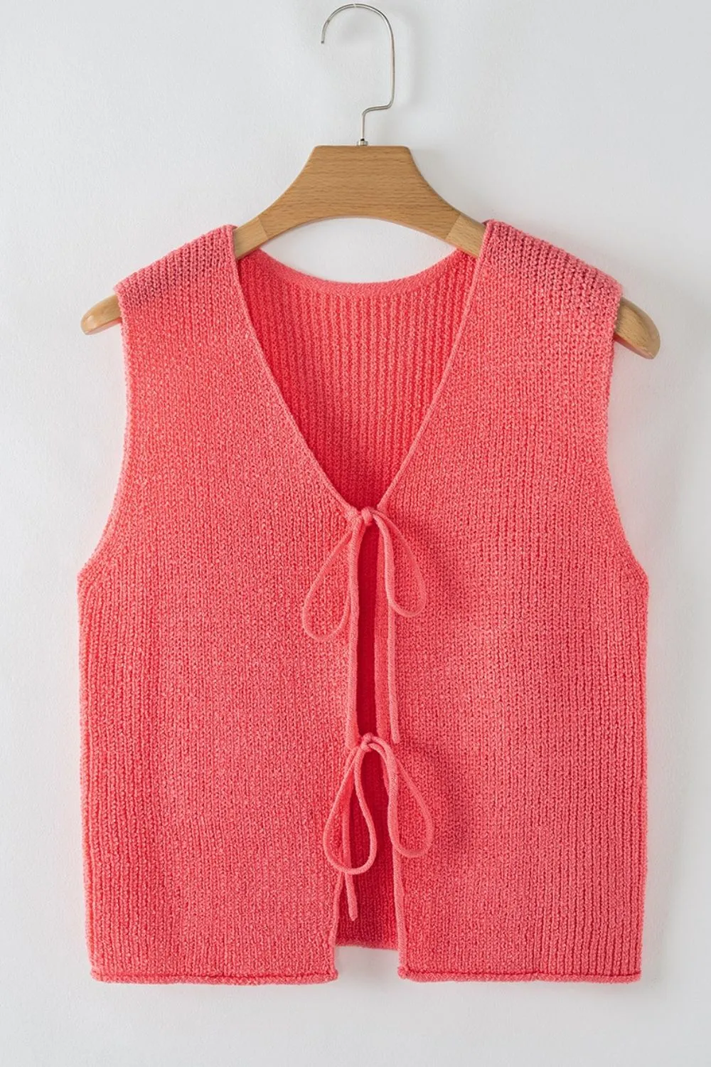 Double Tie V Neck Sweater Vest, image 10