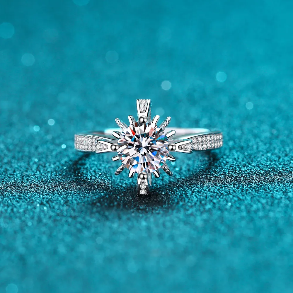 1 Carat Moissanite 925 Sterling Silver Ring, image 3