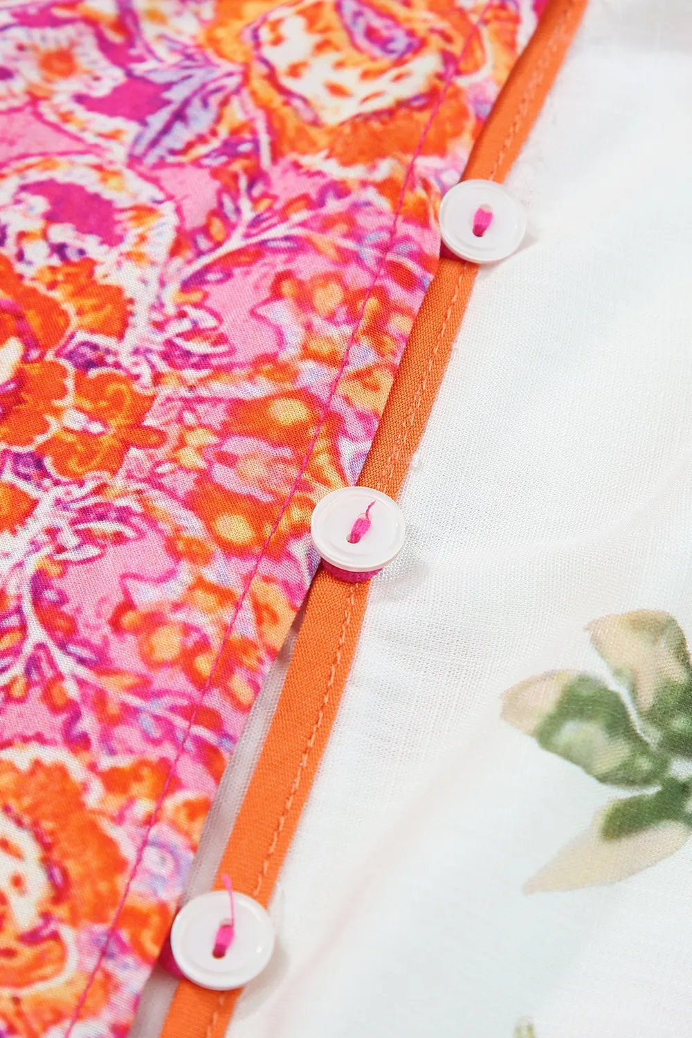 Printed V-Neck Short Sleeve Blouse, image 3