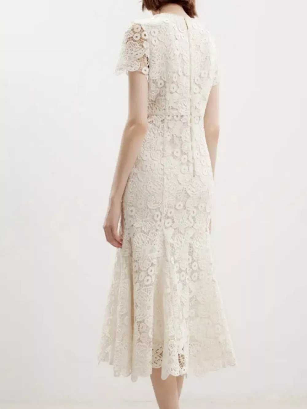 Lace Short Sleeve Mermaid Dress, image 3