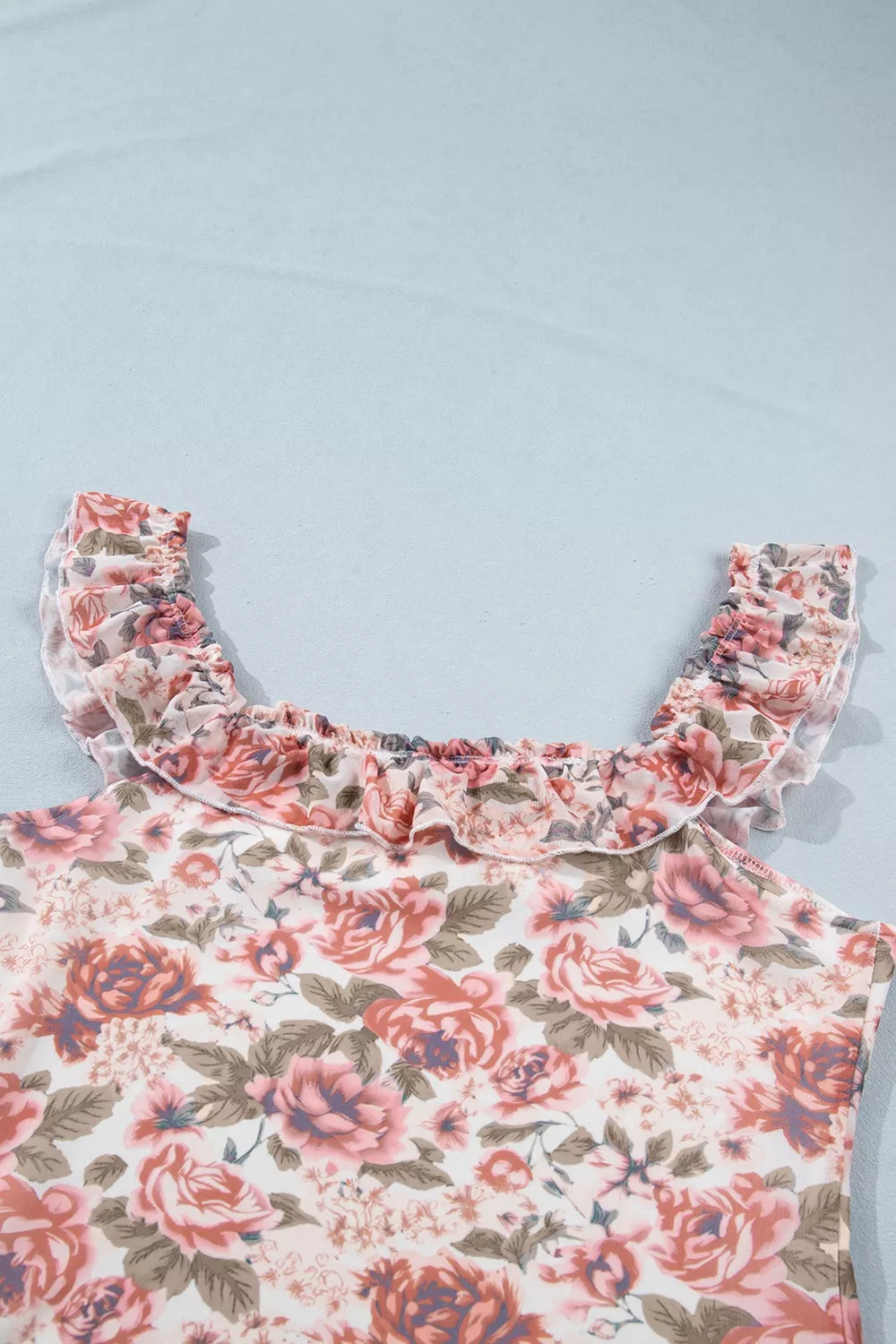 Floral Print Ruffle Trim Tank, image 6