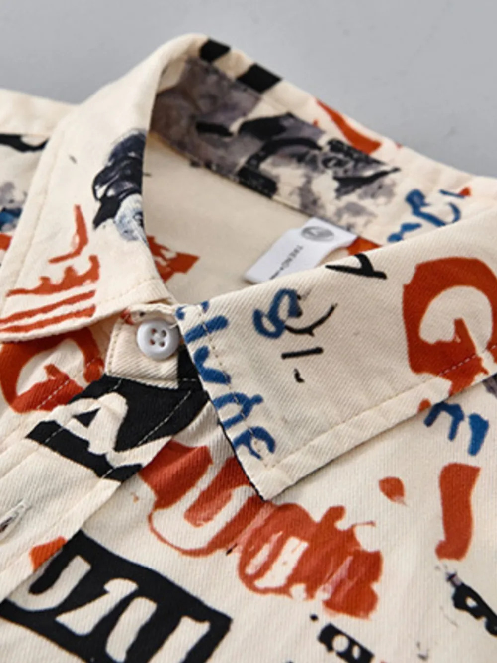 Men's Plus Size Printed Button Up Short Sleeve Shirt, image 3
