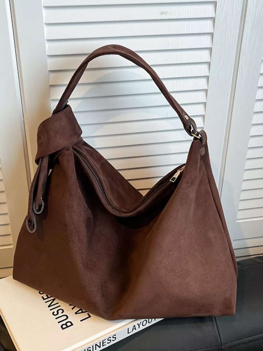 Suede Knot Shoulder Bag, image 4