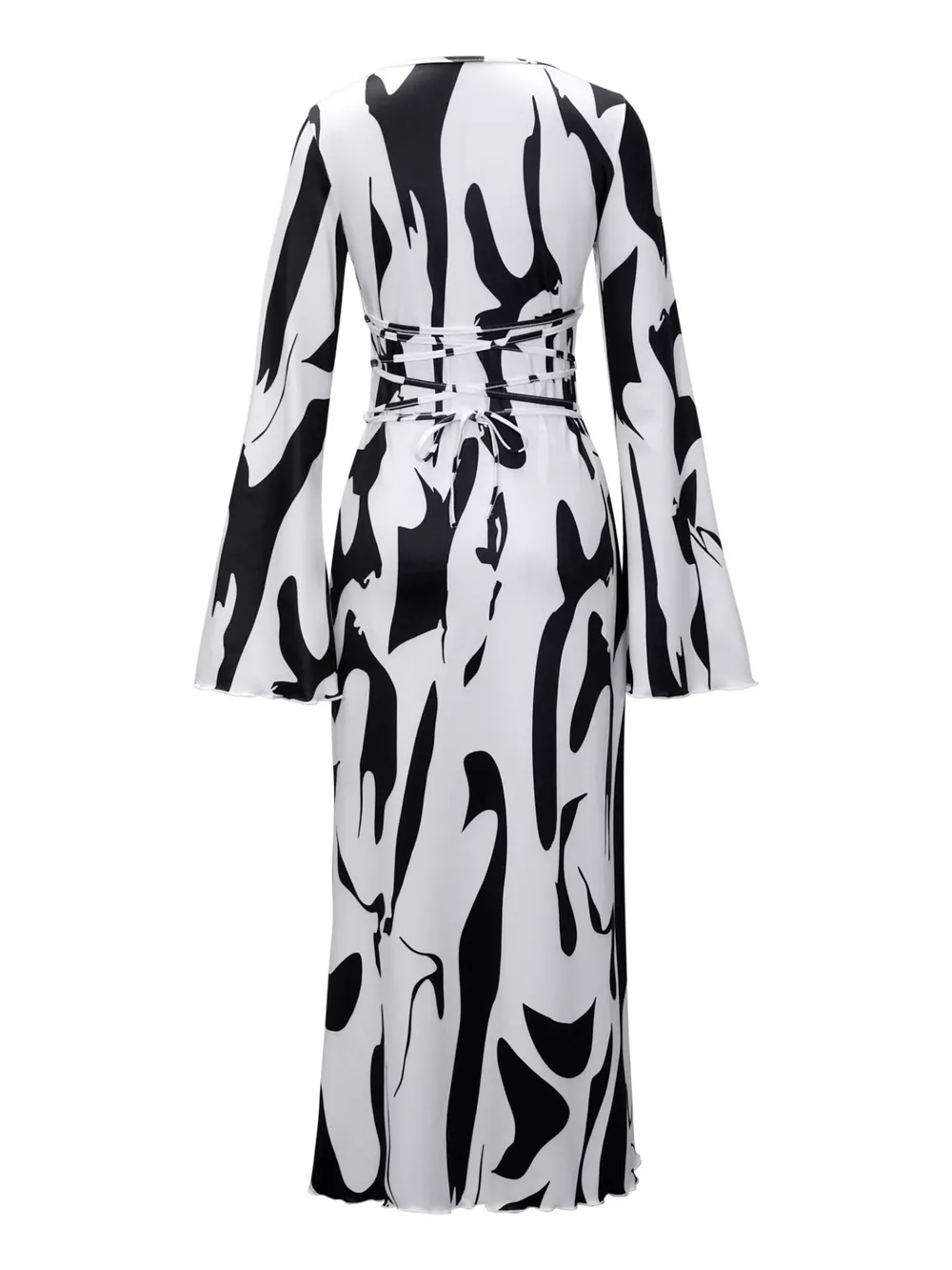 Abstract Print Long Sleeve Maxi Dress, image 4