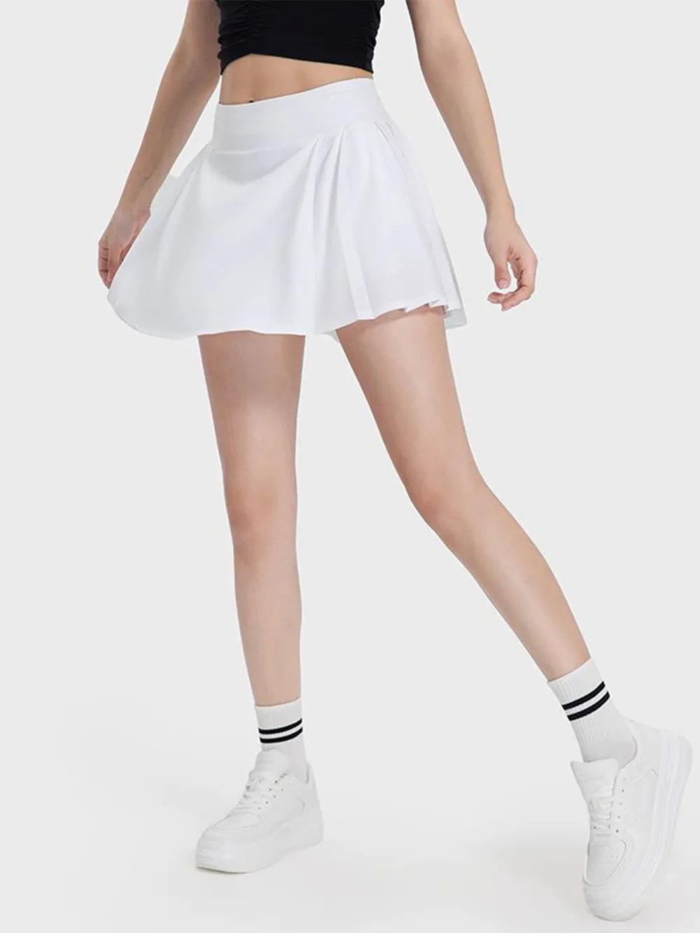 Pleated Detail Mid-Rise Waist Active Skirt, image 4