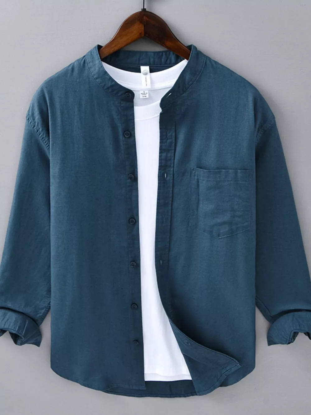 Men's Plus Size Casual Button Up Long Sleeve Shirt, image 3