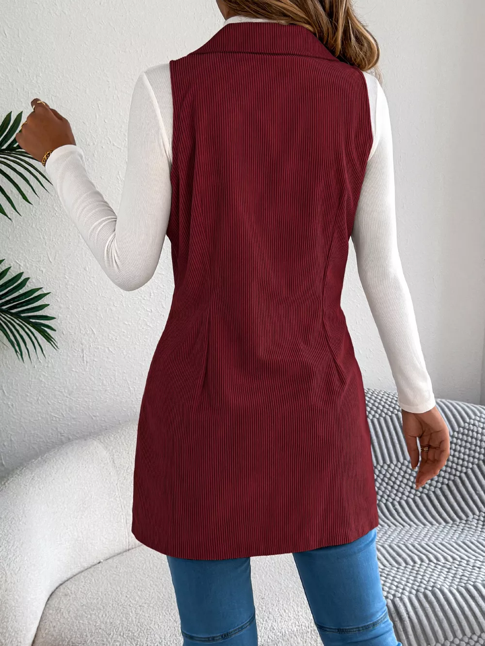 Double-Breasted Long Vest Coat, image 10