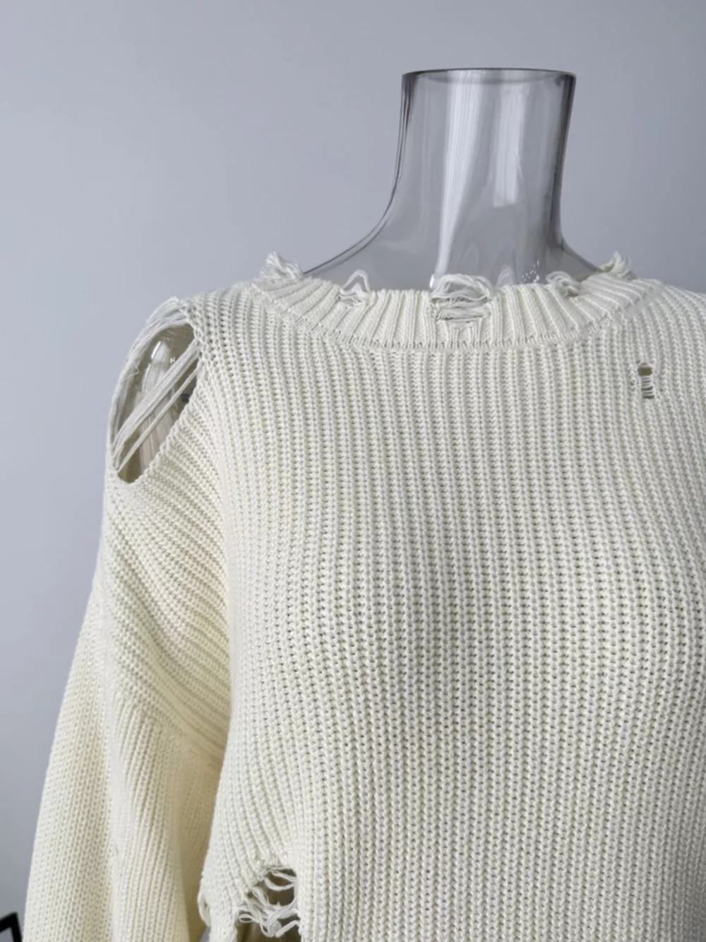 Distressed Long Sleeve Sweater and Skirt Set, image 7