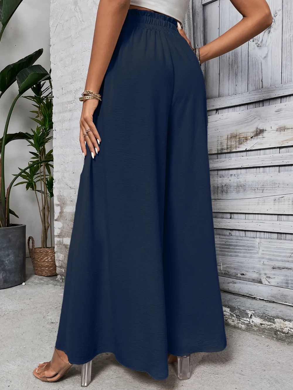 Tied High Waist Wide Leg Pants, image 9