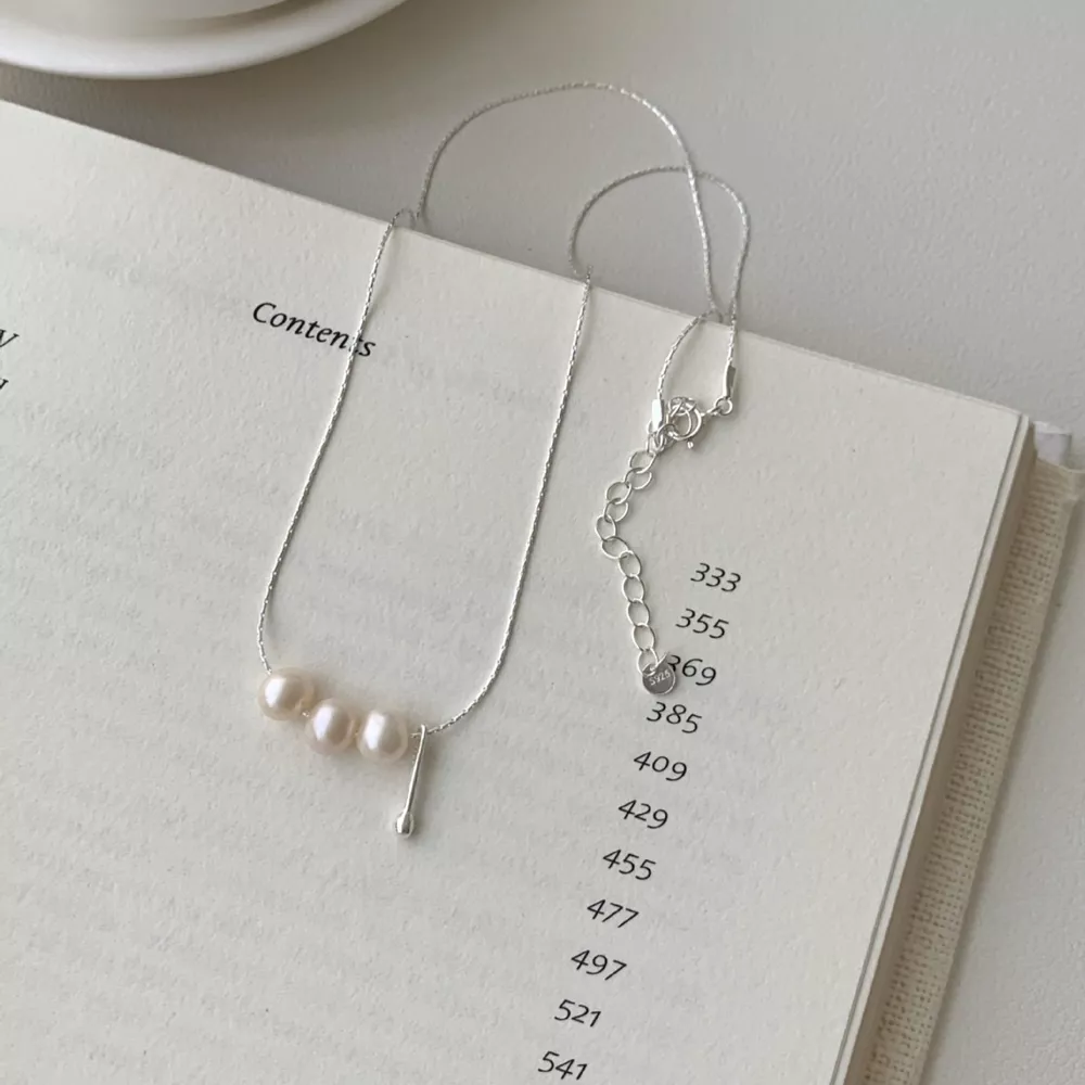 Freshwater Pearl 925 Sterling Silver Necklace, image 2