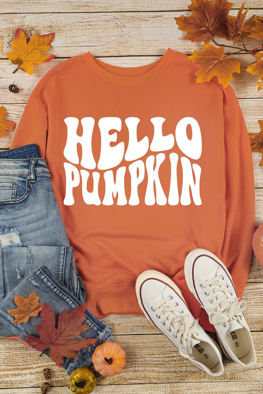 Letter Graphic Round Neck Long Sleeve Sweatshirt, image 2