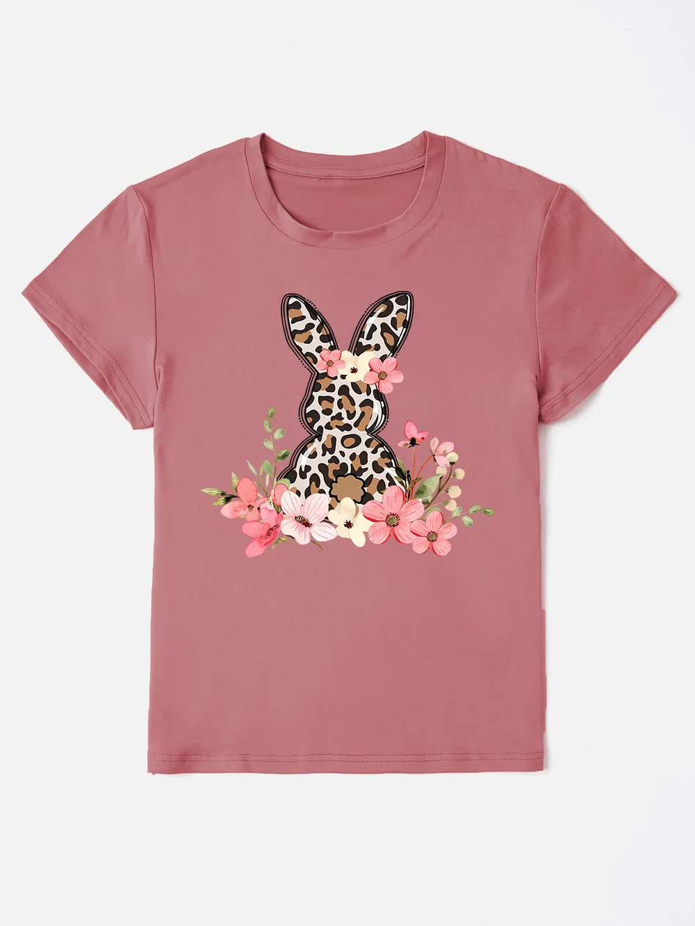 Rabbit Round Neck Short Sleeve T-Shirt, image 10